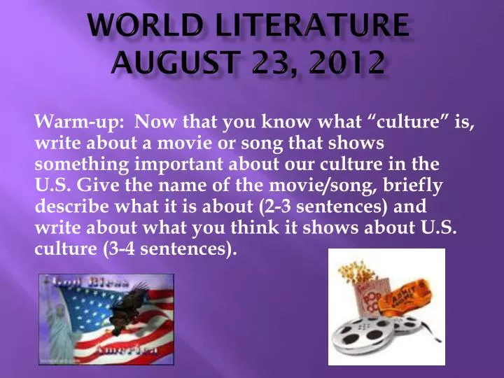 world literature august 23 2012
