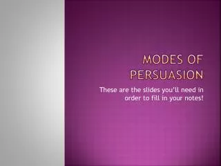 modes of persuasion