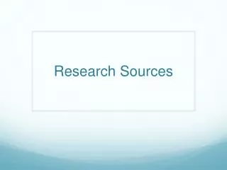 Research Sources