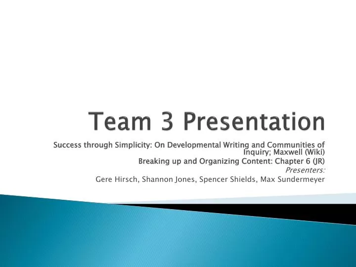 team 3 presentation