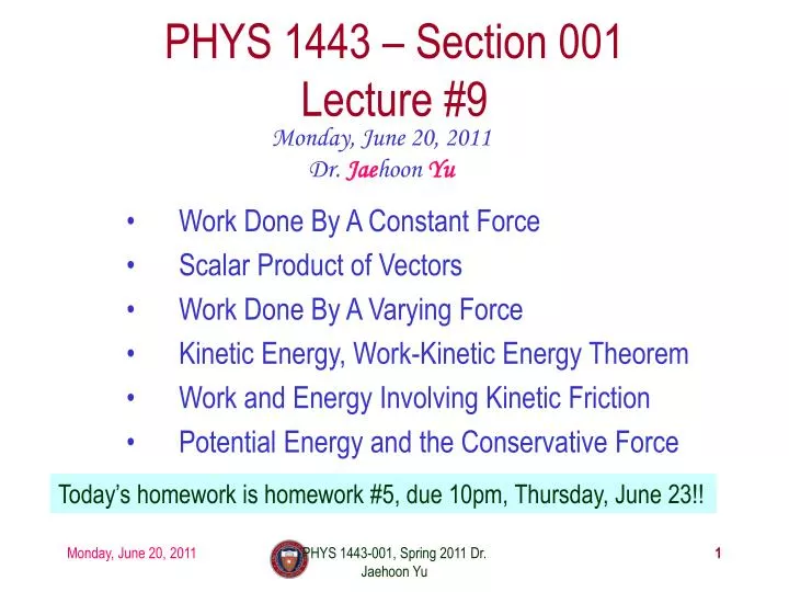 phys 1443 section 001 lecture 9