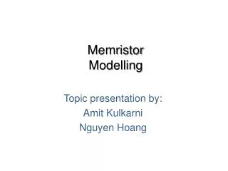 Memristor Modelling