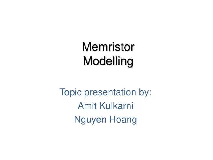 memristor modelling