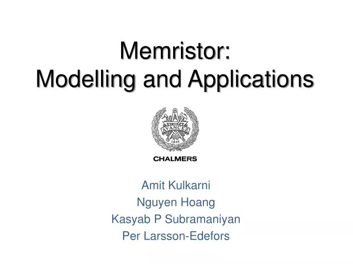 memristor modelling and applications