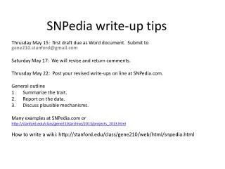 SNPedia write-up tips