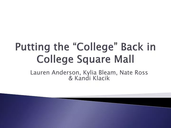 putting the college back in college square mall