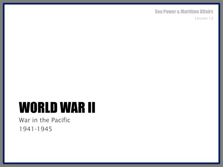 world war ii