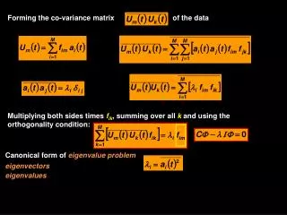Forming the co-variance matrix