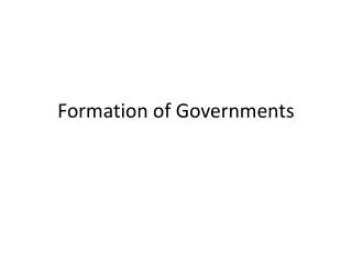 Formation of Governments