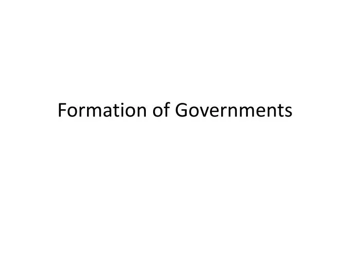 formation of governments