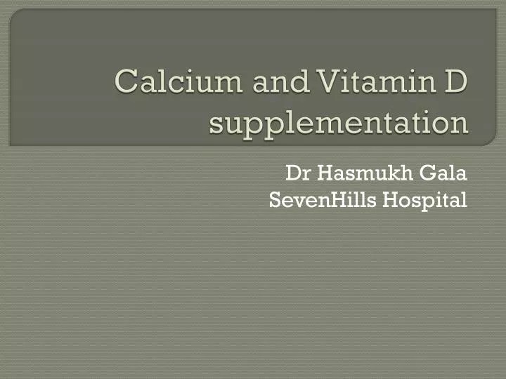 calcium and vitamin d supplementation
