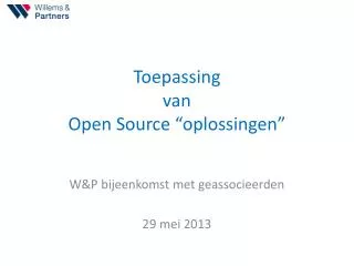 toepassing van open source oplossingen