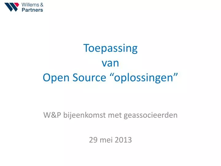 toepassing van open source oplossingen