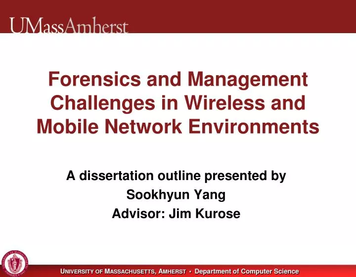 forensics and management challenges in wireless and m obile network environments