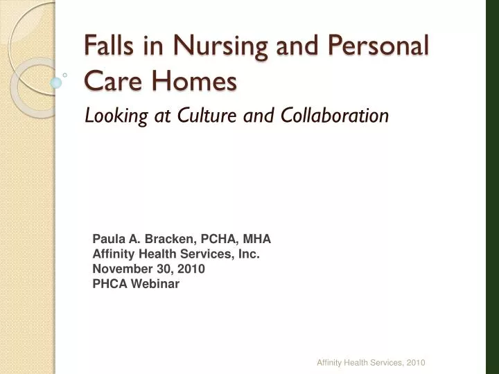 falls in nursing and personal care homes