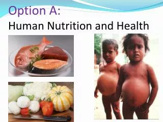 Option A: Human Nutrition and Health