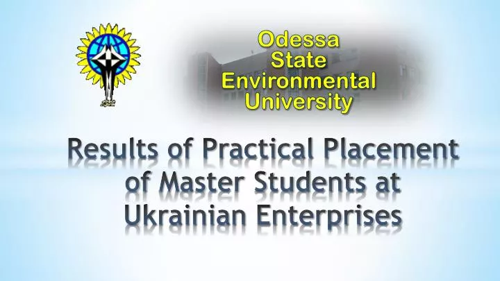 results of practical placement of master students at ukrainian enterprises