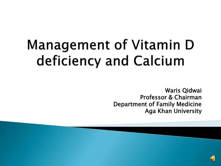 management of vitamin d deficiency and calcium