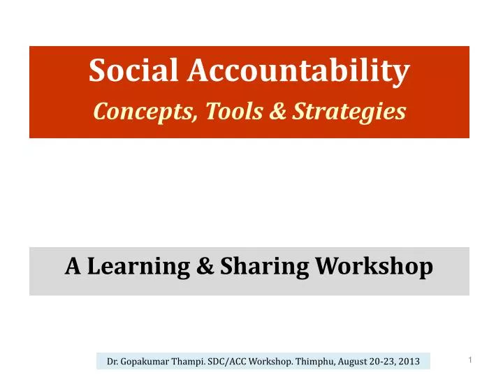 social accountability concepts tools strategies