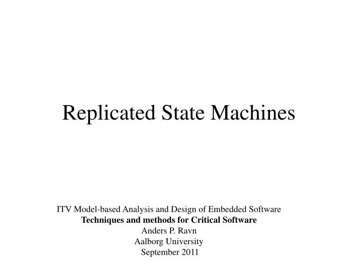 replicated state machines