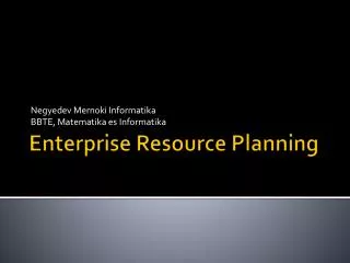 Enterprise Resource Planning