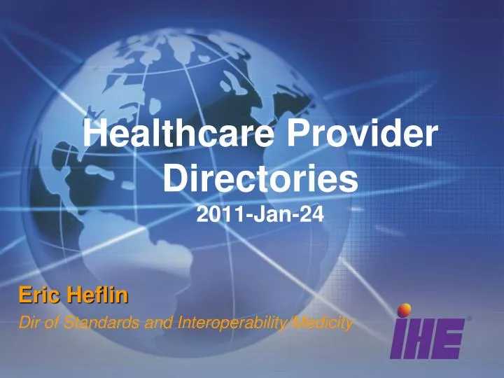 healthcare provider directories 2011 jan 24