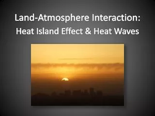 Land-Atmosphere Interaction: