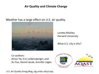 Air Quality and Climate Change