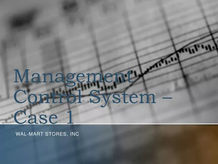 management control system case 1