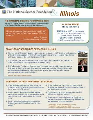 BY THE NUMBERS Illinois in FY 2012