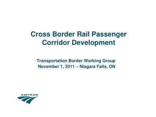 Cross Border Rail Passenger Corridor Development