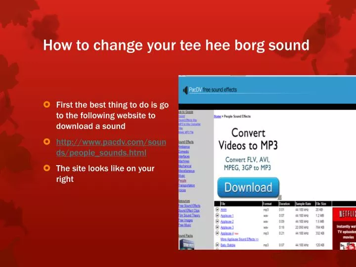 how to change your tee hee borg sound