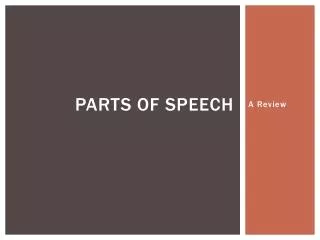 Parts of Speech