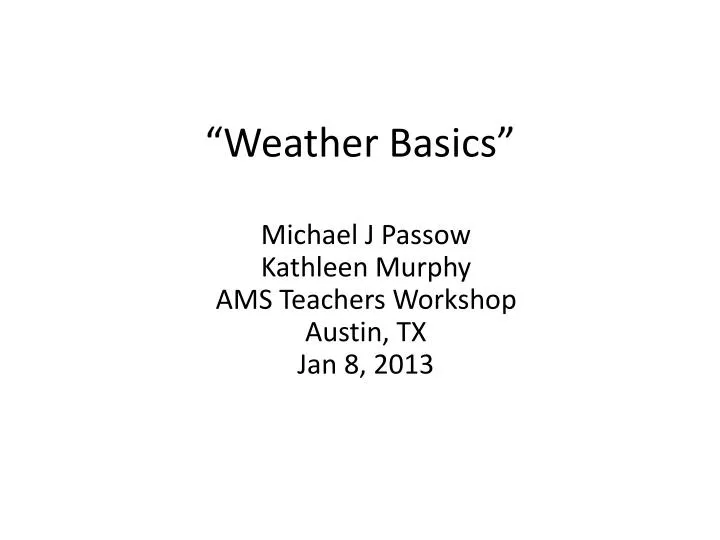 weather basics