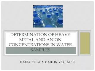 Determination of Heavy Metal and Anion Concentrations in Water Samples