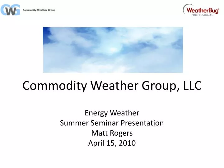 commodity weather group llc