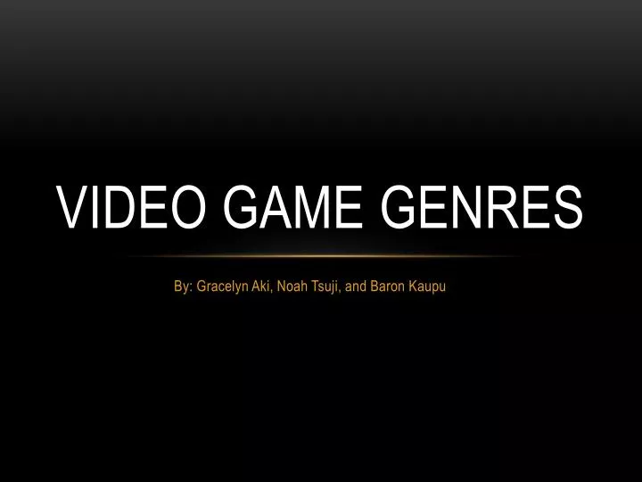 video game genres