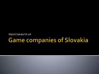 Game companies of Slovakia