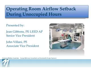 Operating Room Airflow Setback During Unoccupied Hours