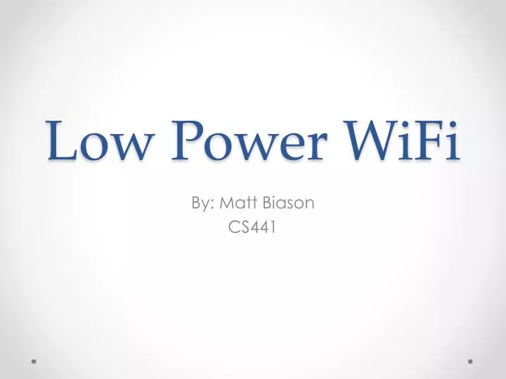 low power wifi
