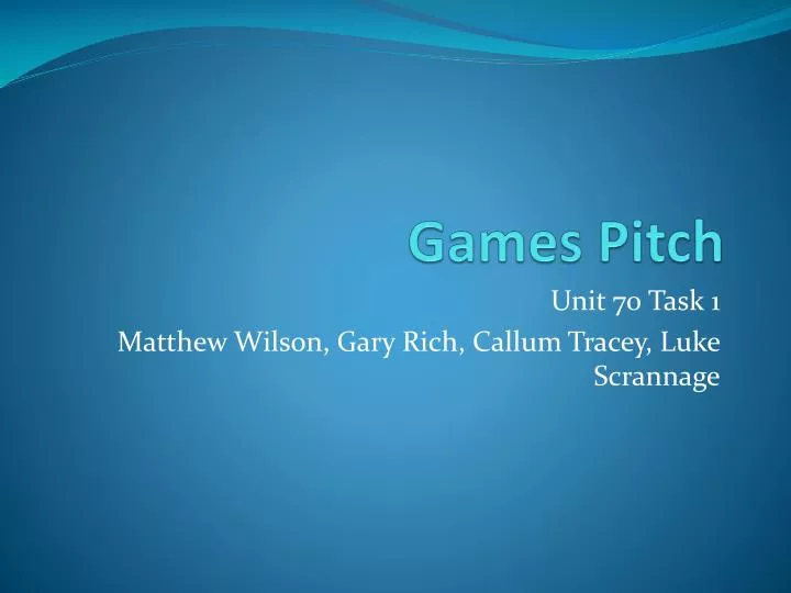 games pitch