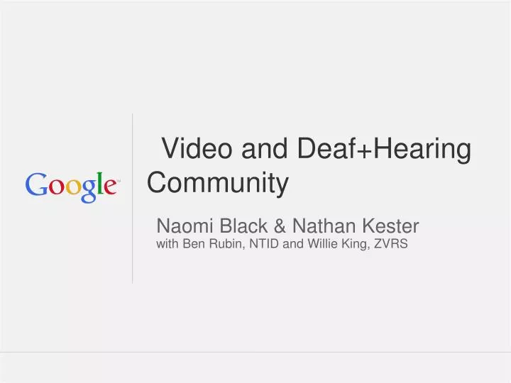 video and deaf hearing community