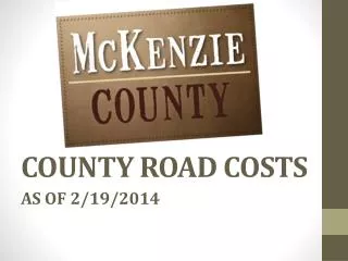 COUNTY ROAD COSTS