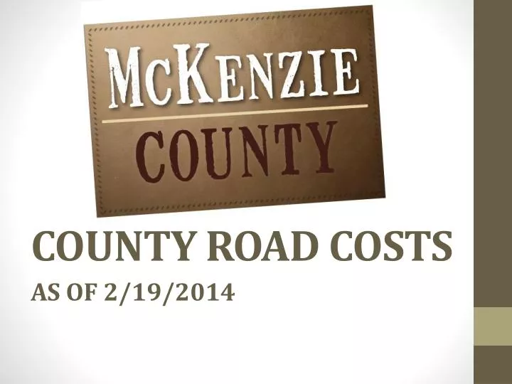 county road costs