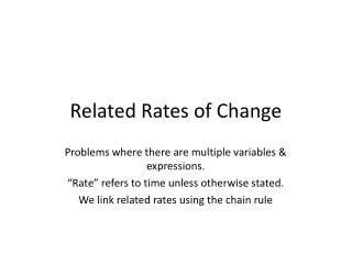 Related Rates of Change