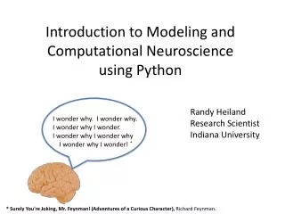 Introduction to Modeling and Computational Neuroscience using Python