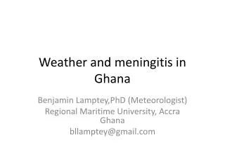 Weather and meningitis in Ghana