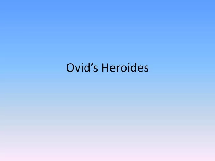 ovid s heroides