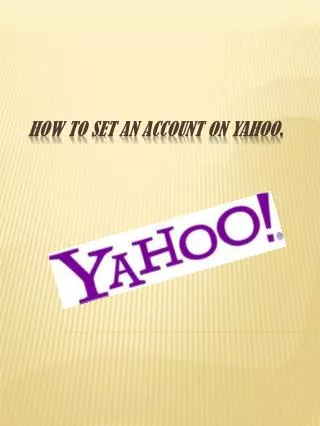 How to set an account on Yahoo .