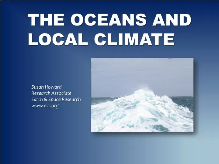 the oceans and local climate